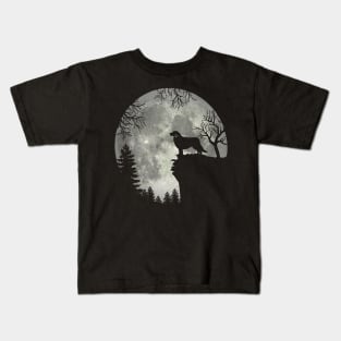 Great Pyrenees Dog And Moon Scary Halloween Kids T-Shirt